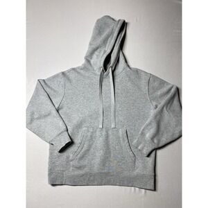Athleta Womens Medium Gray Fleece Pullover Hoodie Sweatshirt Athleisure